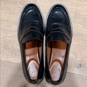 Franco Sarto Glossy Black Penny Loafers